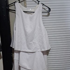 White Tiered Halter Jumpsuit for Weddings